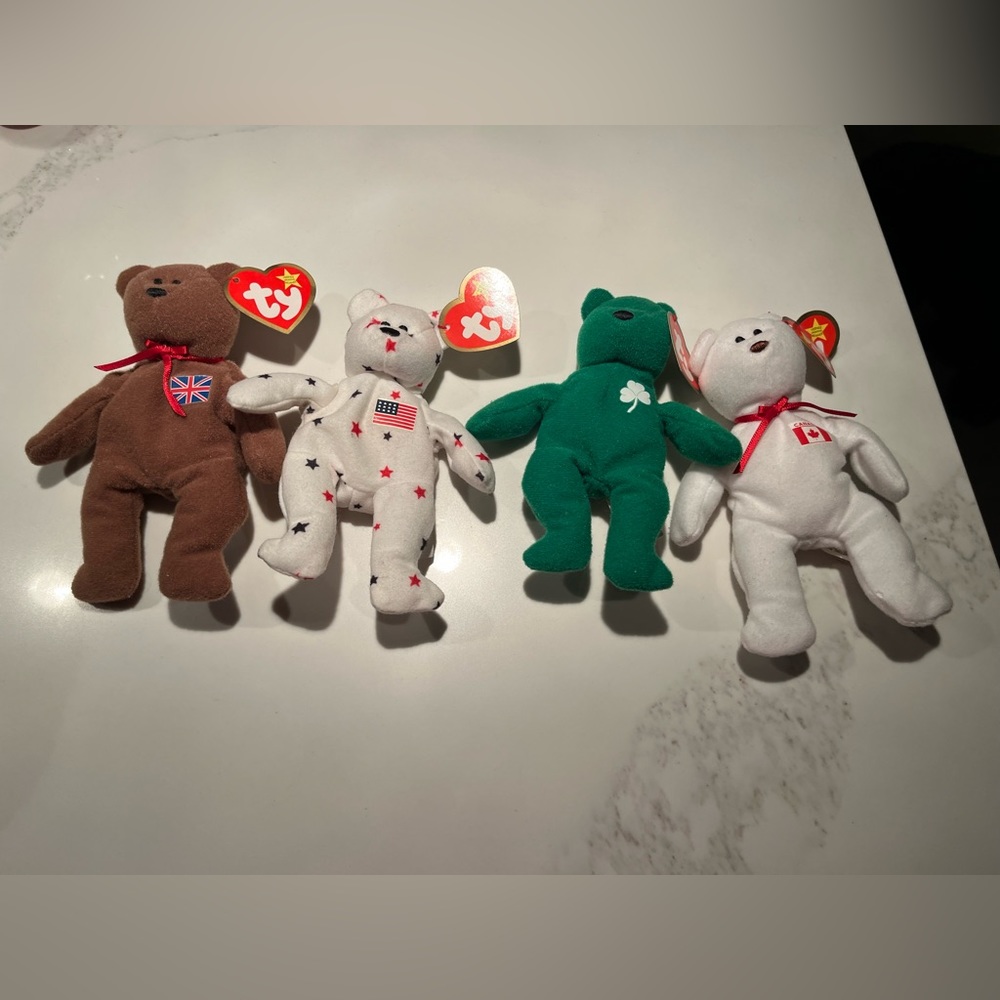 Ty international teenie beanie babies with tags. They measure approx 6” long.